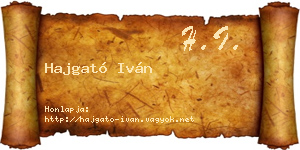 Hajgató Iván névjegykártya